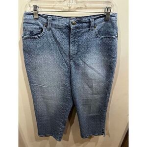 Gloria Vanderbilt Capri Jeans Womens Size 8 Amanda Denim Flowers Cottagecore